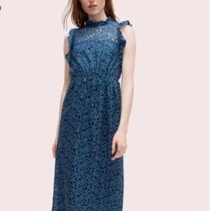 Kate Spade blue floral lace open back dress